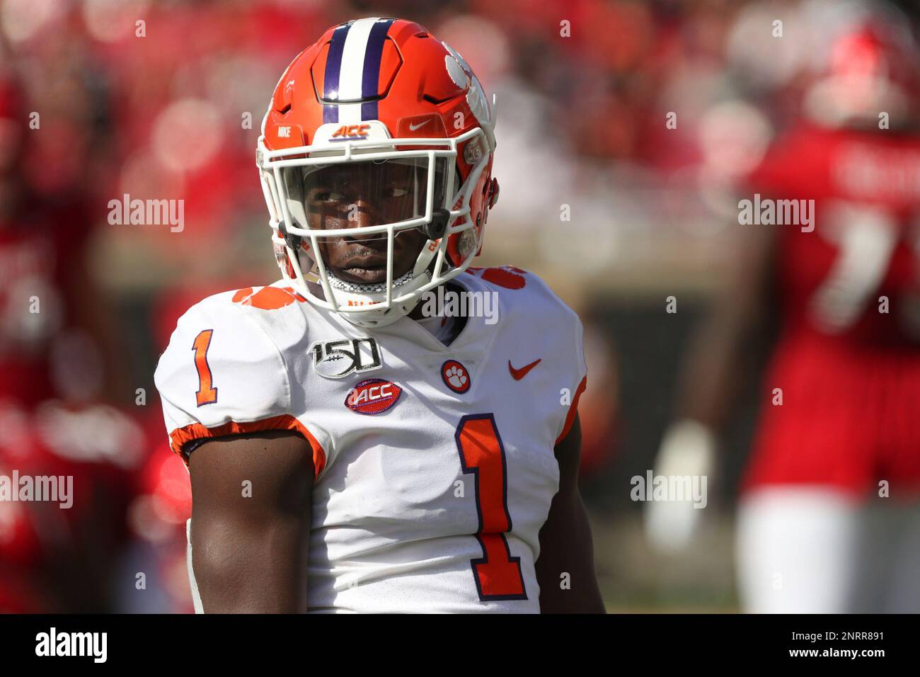 Clemson cornerback Derion Kendrick (1) and Louisville defensive