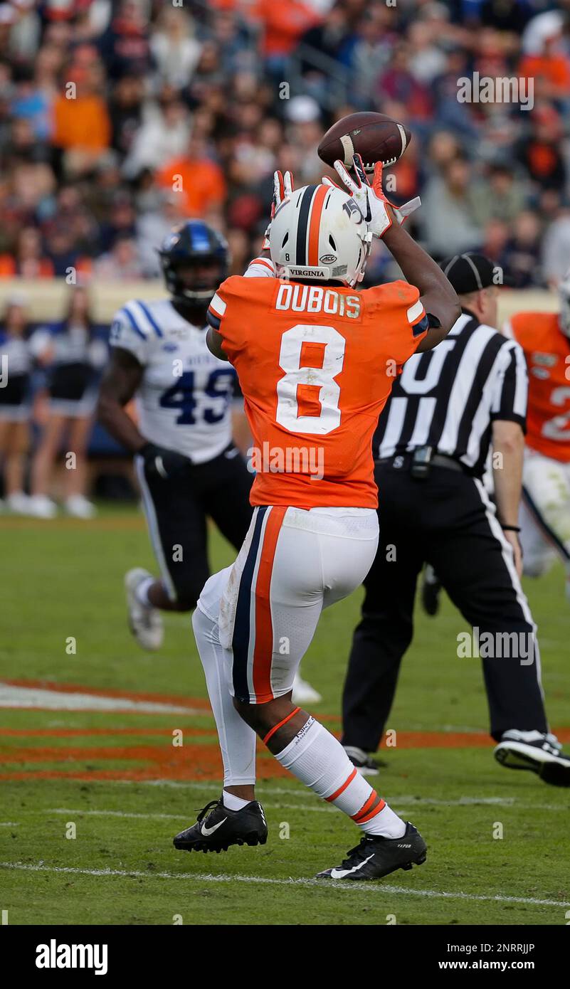 October 19, 2019: Virginia Cavaliers WR #8 Hasise Dubois catches a