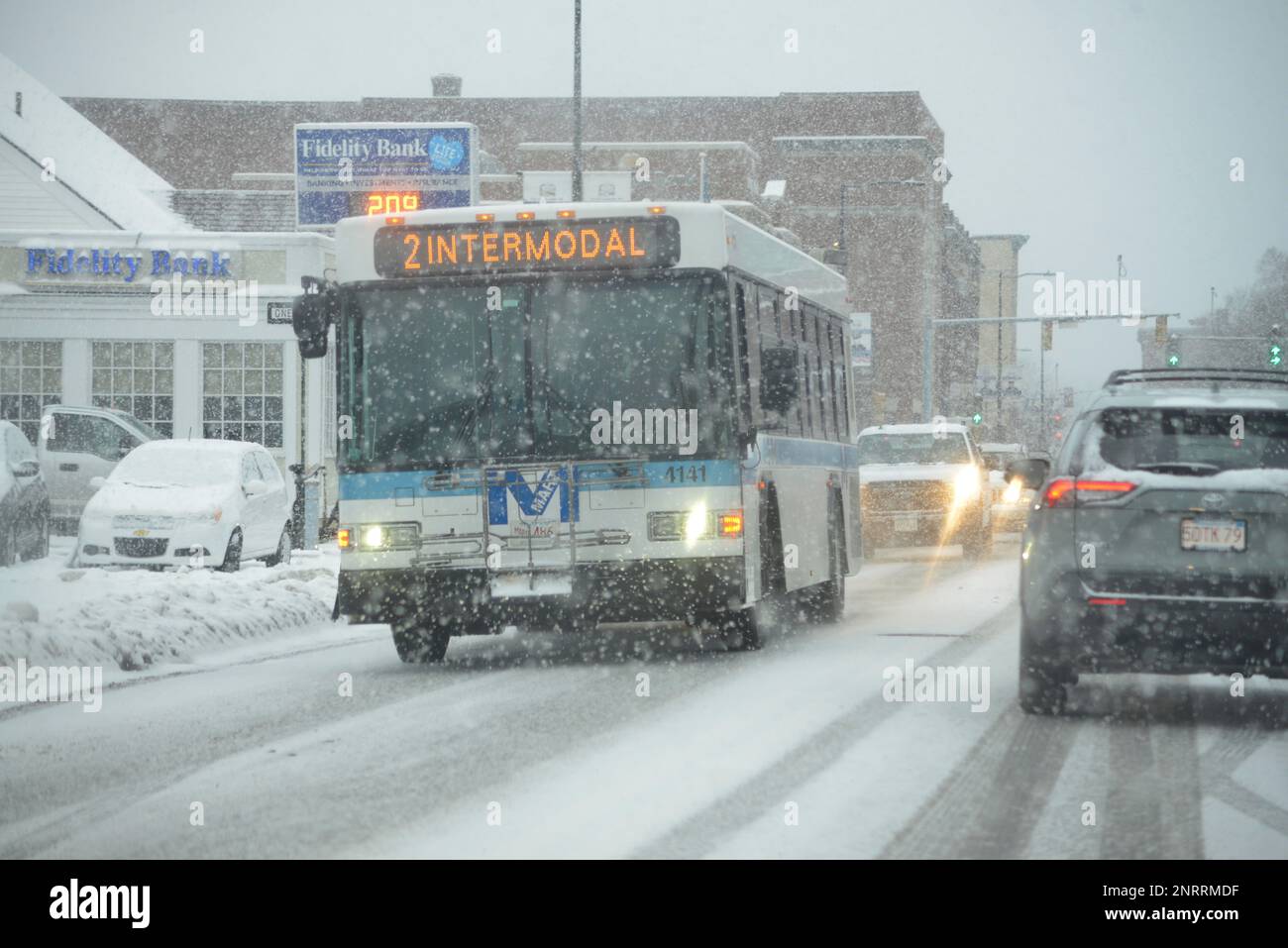 Leominster, Massachusetts, USA. 26th Feb, 2023. Snowy Winter Weather