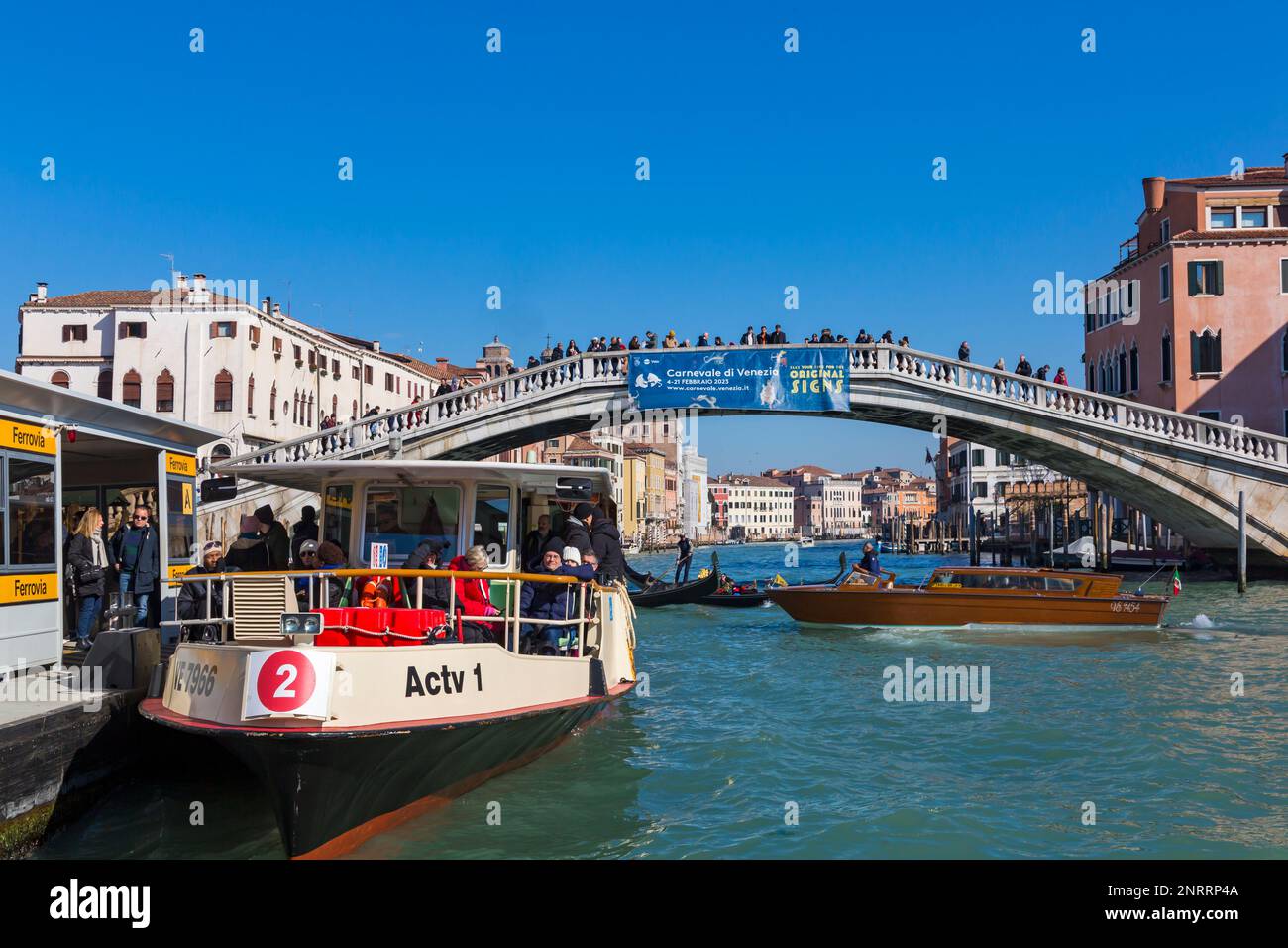 Bridge at Venice, Italy in February Stock Photo