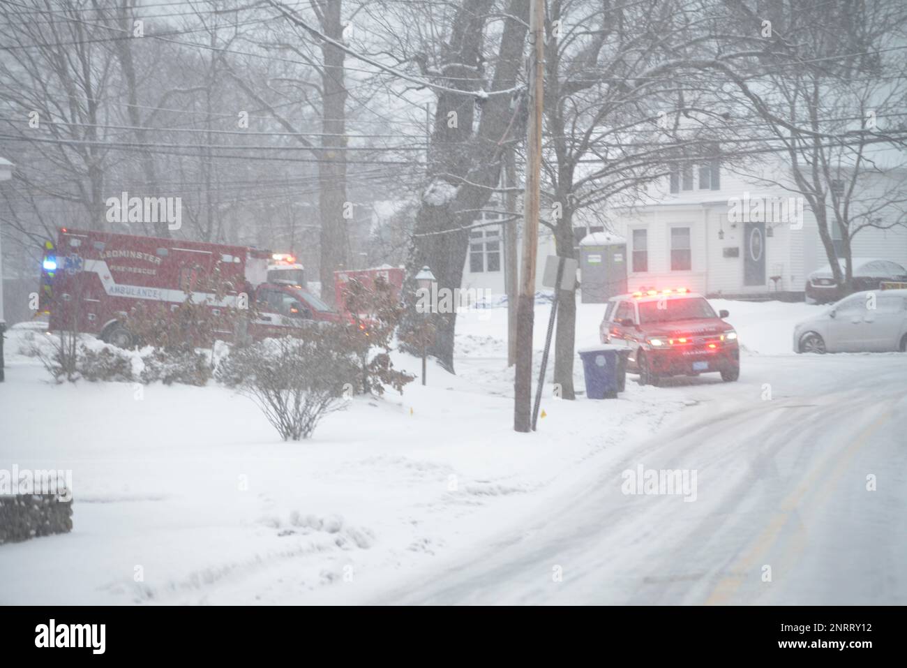 Leominster, Massachusetts, USA. 26th Feb, 2023. Snowy Winter Weather