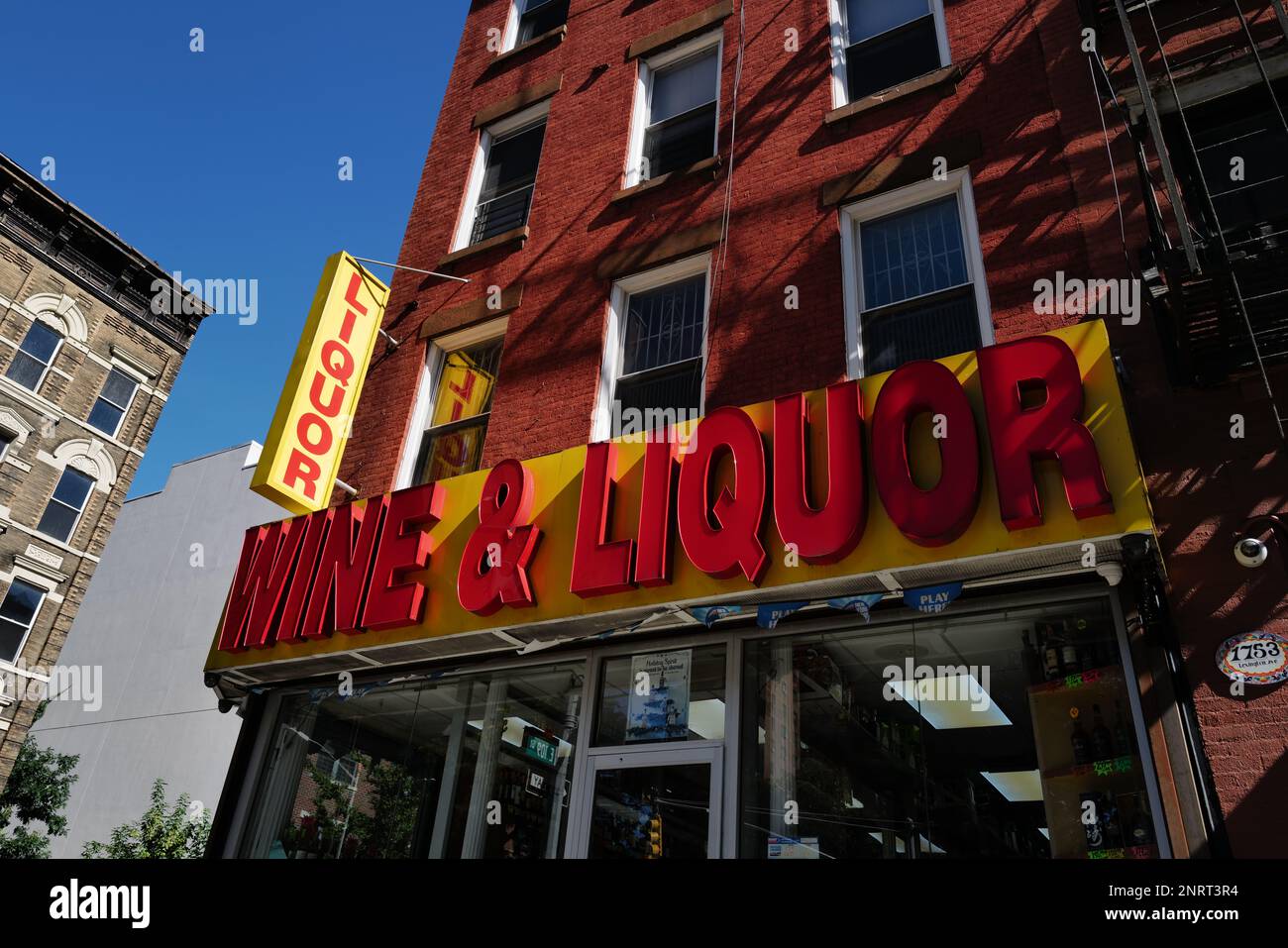Liquor store in East Harlem, New York City Stock Photo Alamy