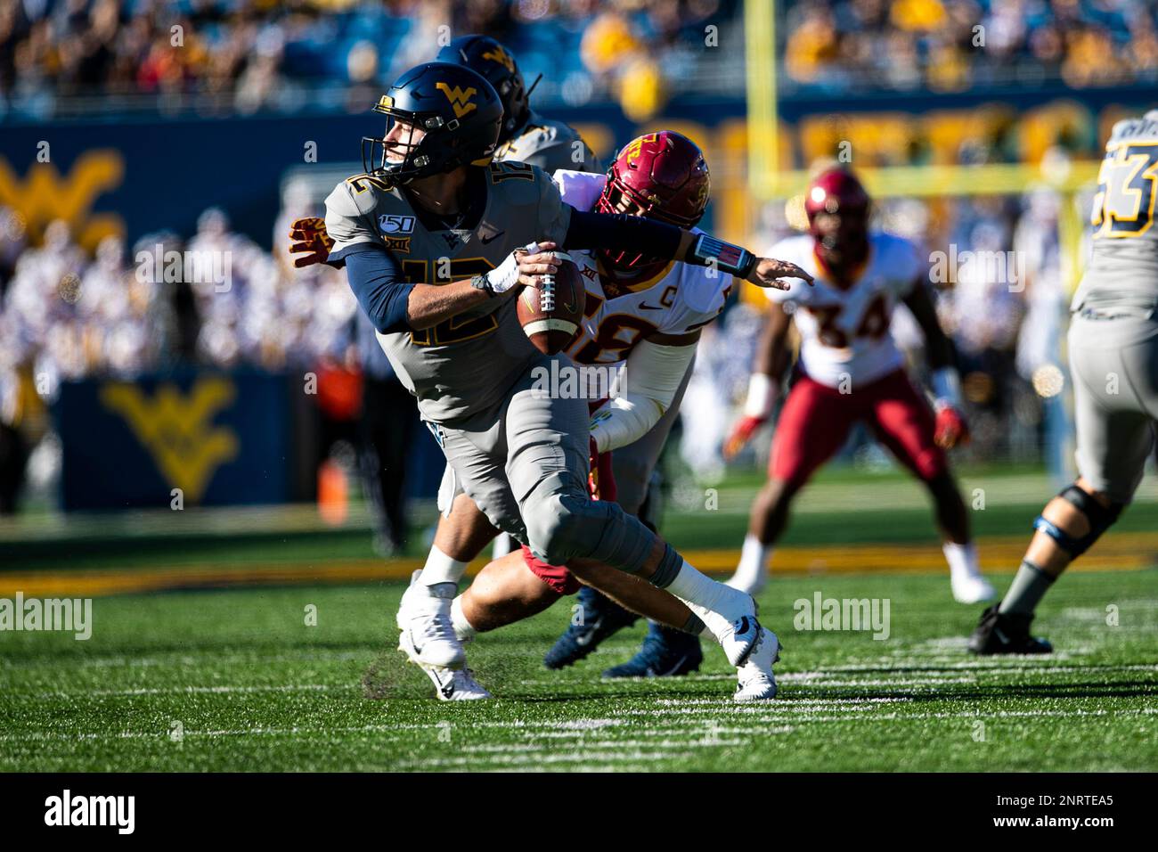 MORGANTOWN, WV - OCTOBER 12: West Virginia Mountaineers quarterback ...