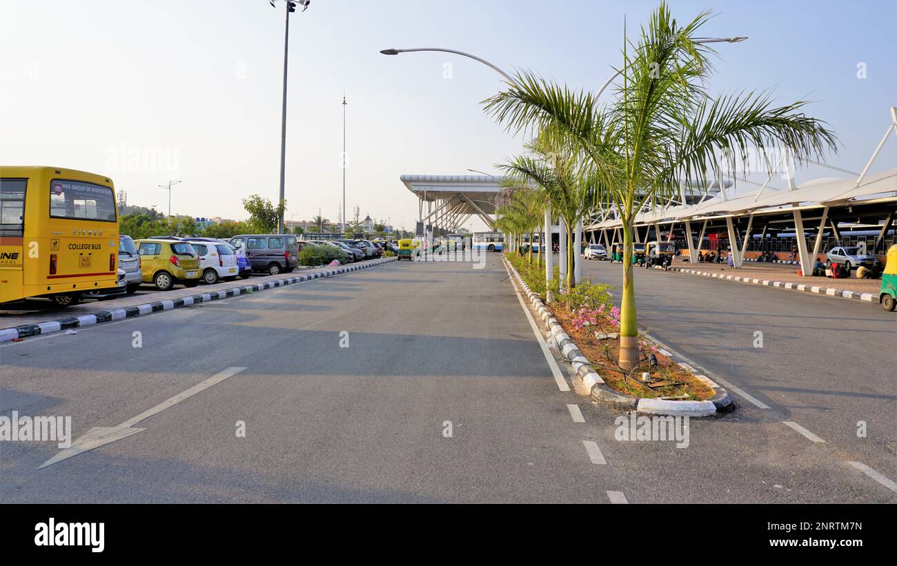 Bangalore,Karnataka,India-October 26 2022: Premises of Sir M Visvesvaraya Terminal or SMVB premises at golden hour at evening. Indian Railway station Stock Photo