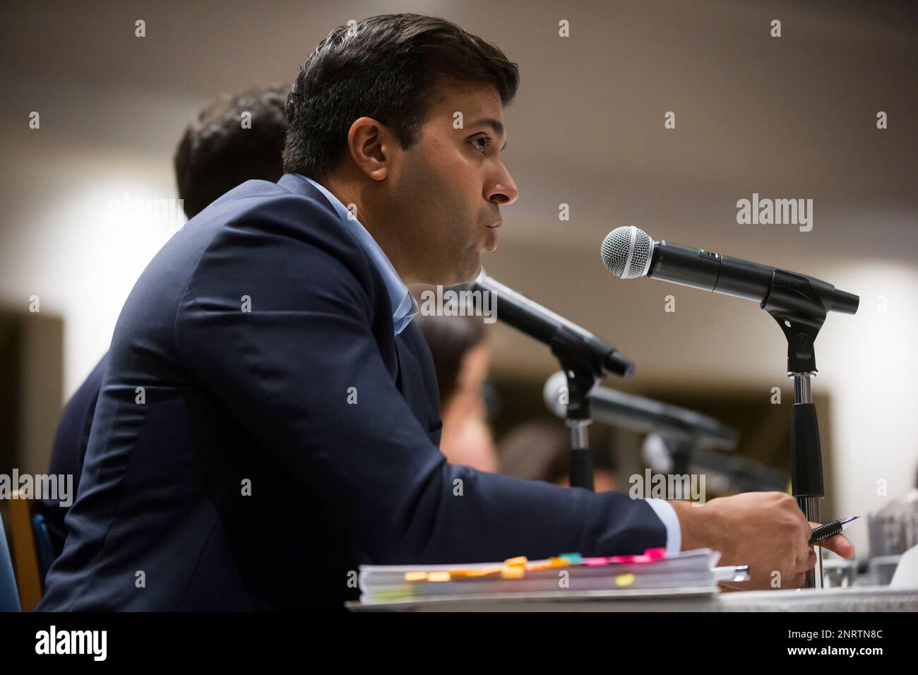 Liberal candidate for Vancouver-Granville, Taleeb Noormohamed, speaks