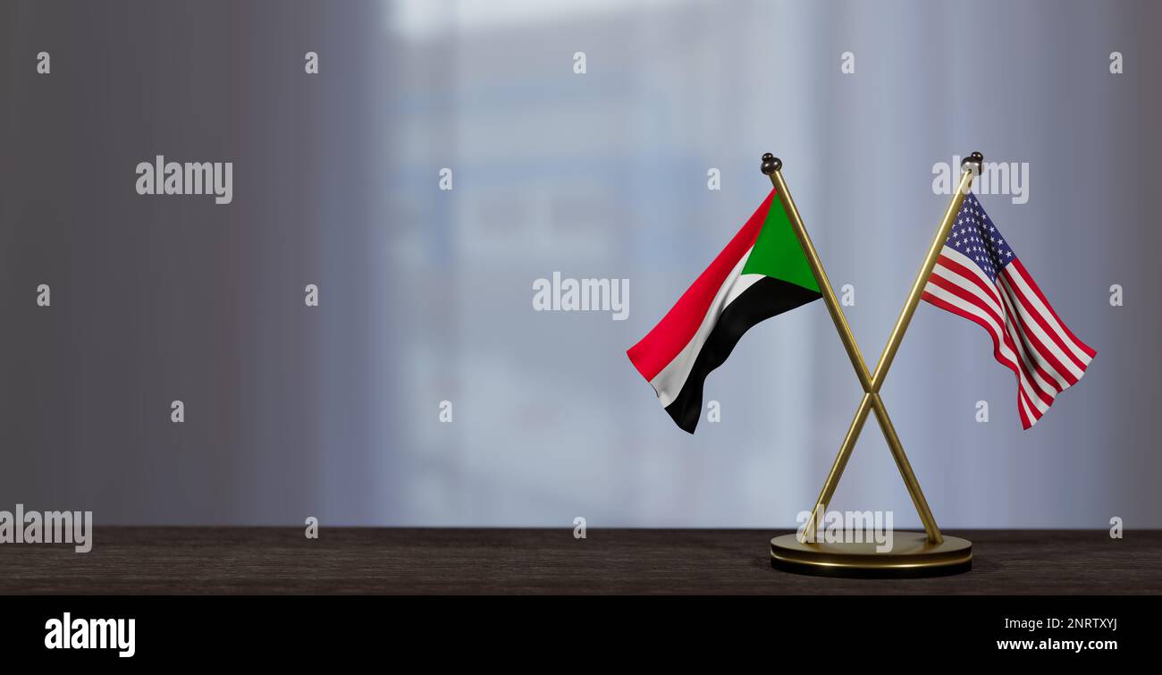 Usa sudan table flags hi-res stock photography and images - Alamy