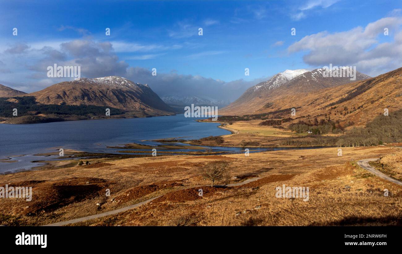 Loch Etive between the mountains of Beinn Trilleachan and Ben Starav.in