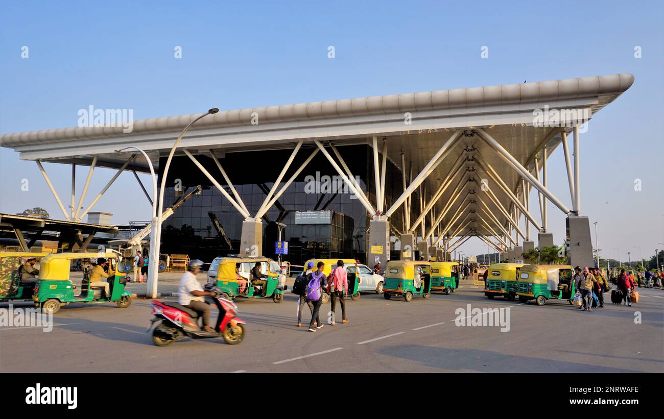 Bangalore,Karnataka,India-October 26 2022: Beautiful modern architecture of Sir M Visvesvaraya Terminal or SMVB. Indian Railway station located in Bai Stock Photo