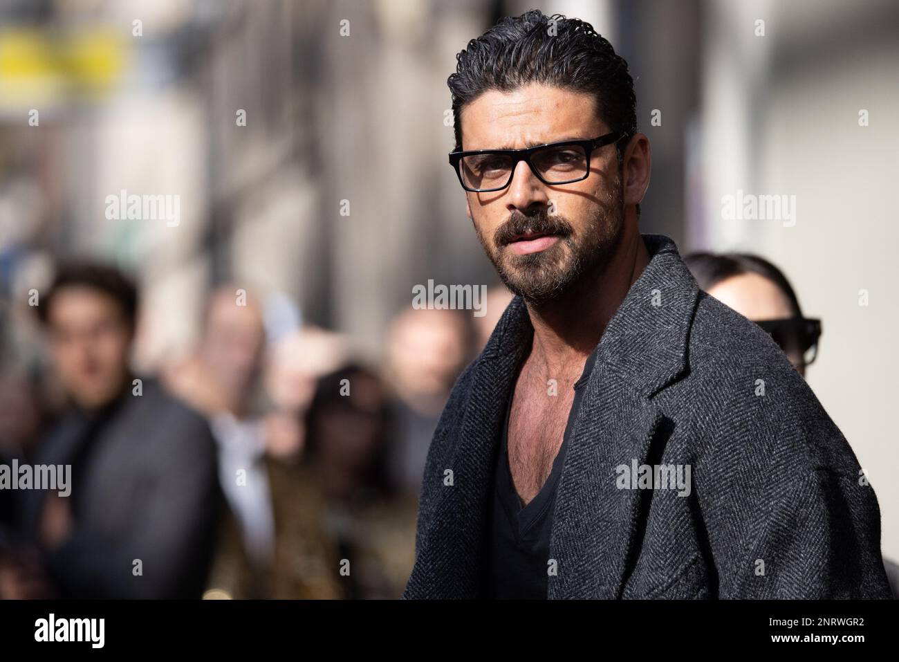 Michele Morrone is sean at Dolce Gabbana fashion show Milan