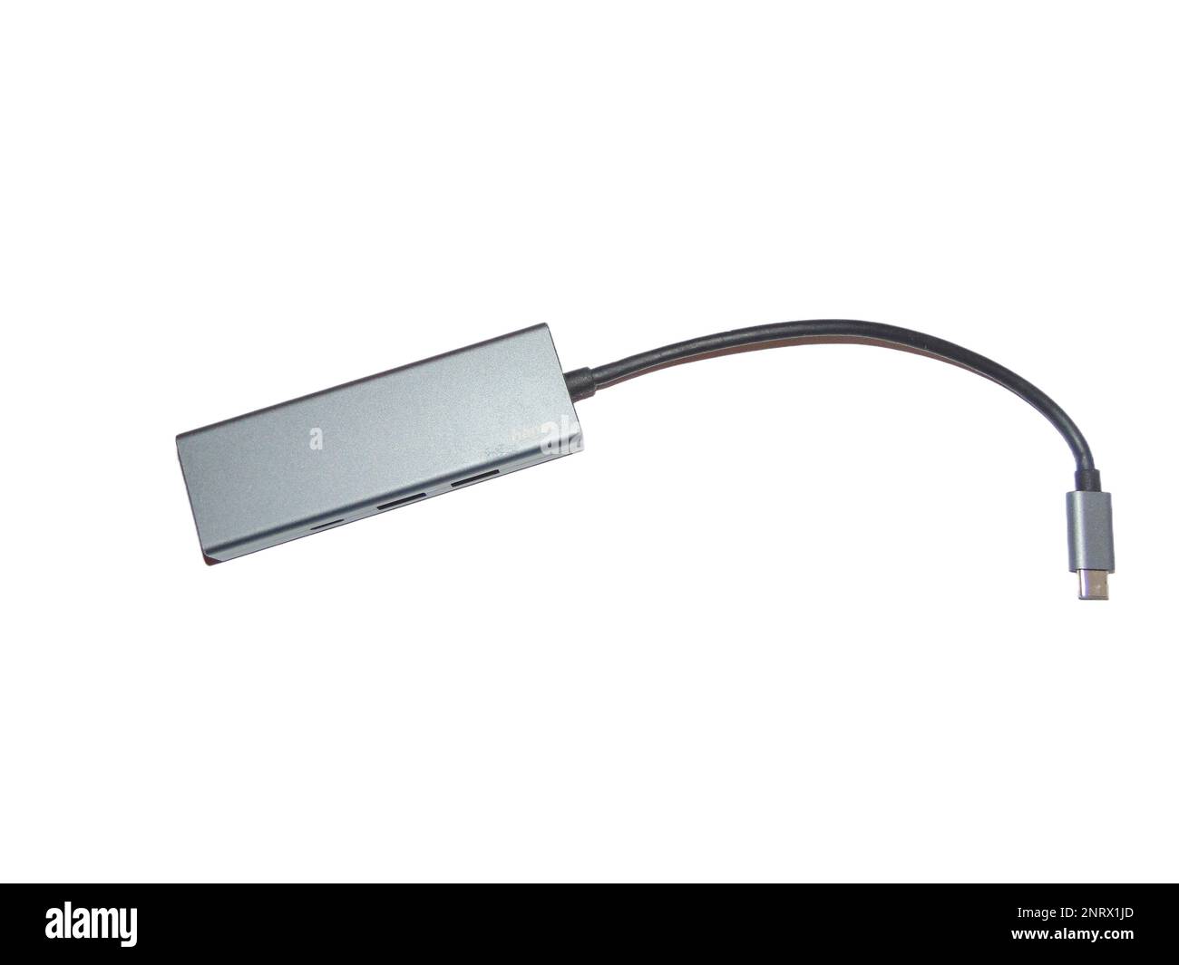 Multi functional USB-C Hub station, Ethernet, isolated on white Stock Photo