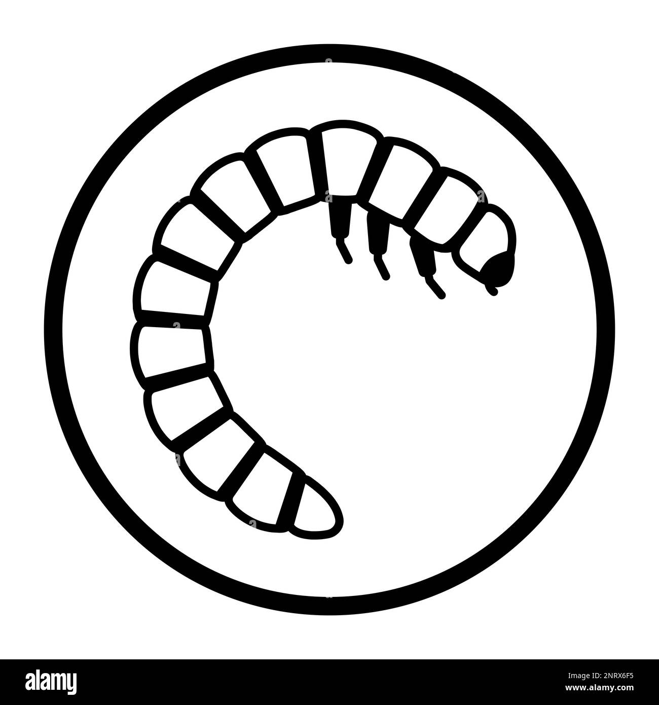 Mealworm larva one color isolated icon Stock Vector