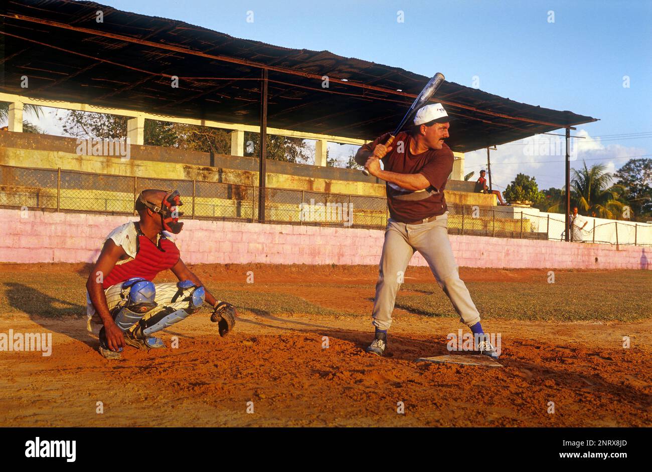 playing baseball, Vinales, Pinar del Rio province, Cuba. Stock Photo