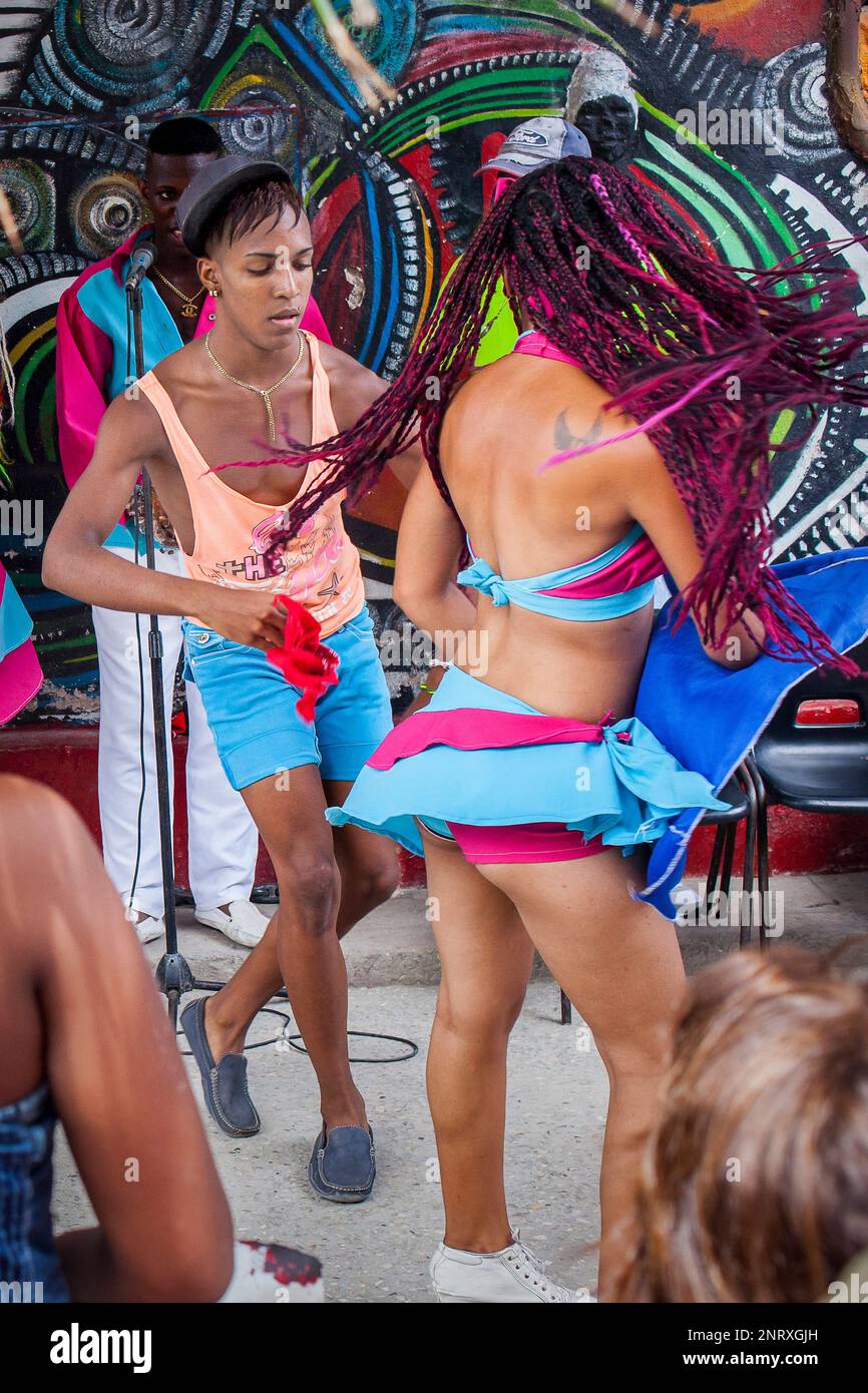 Rumba show on Sunday in Callejon de Hamel, Centro Habana district, La Habana, Cuba Stock Photo