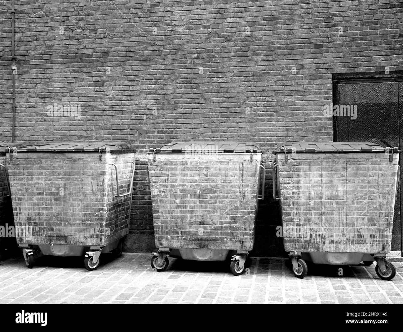 London Bins (Monochrome) Stock Photo