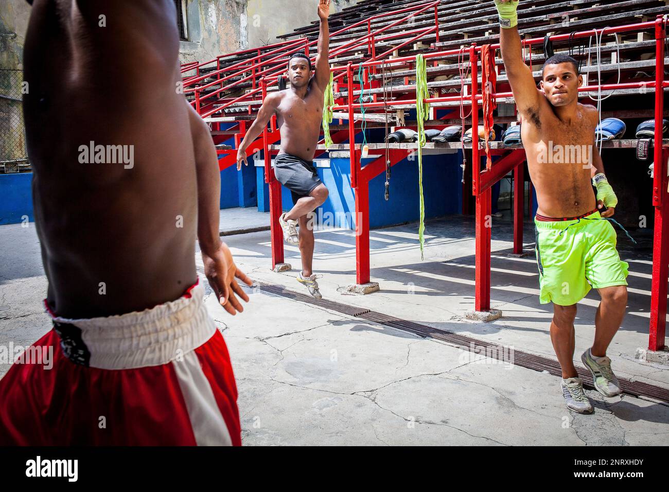 Training, in Rafael Trejo Boxing Gym, Habana Vieja, La Habana, Cuba Stock Photo