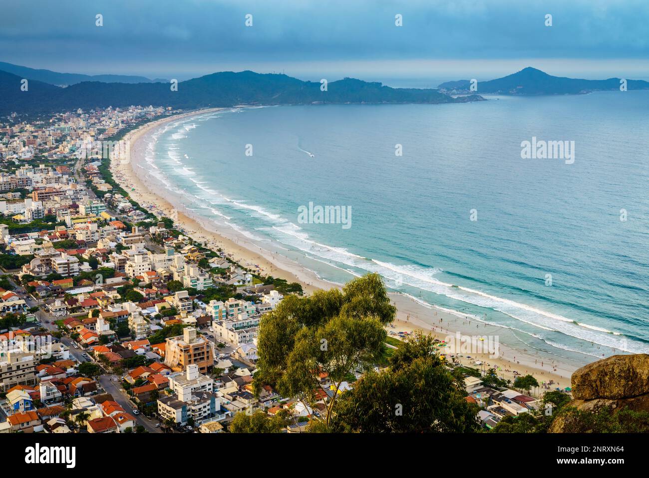 Scenic view of Canto grande and Mariscal beaches in Bombinhas, Brazil Stock Photo