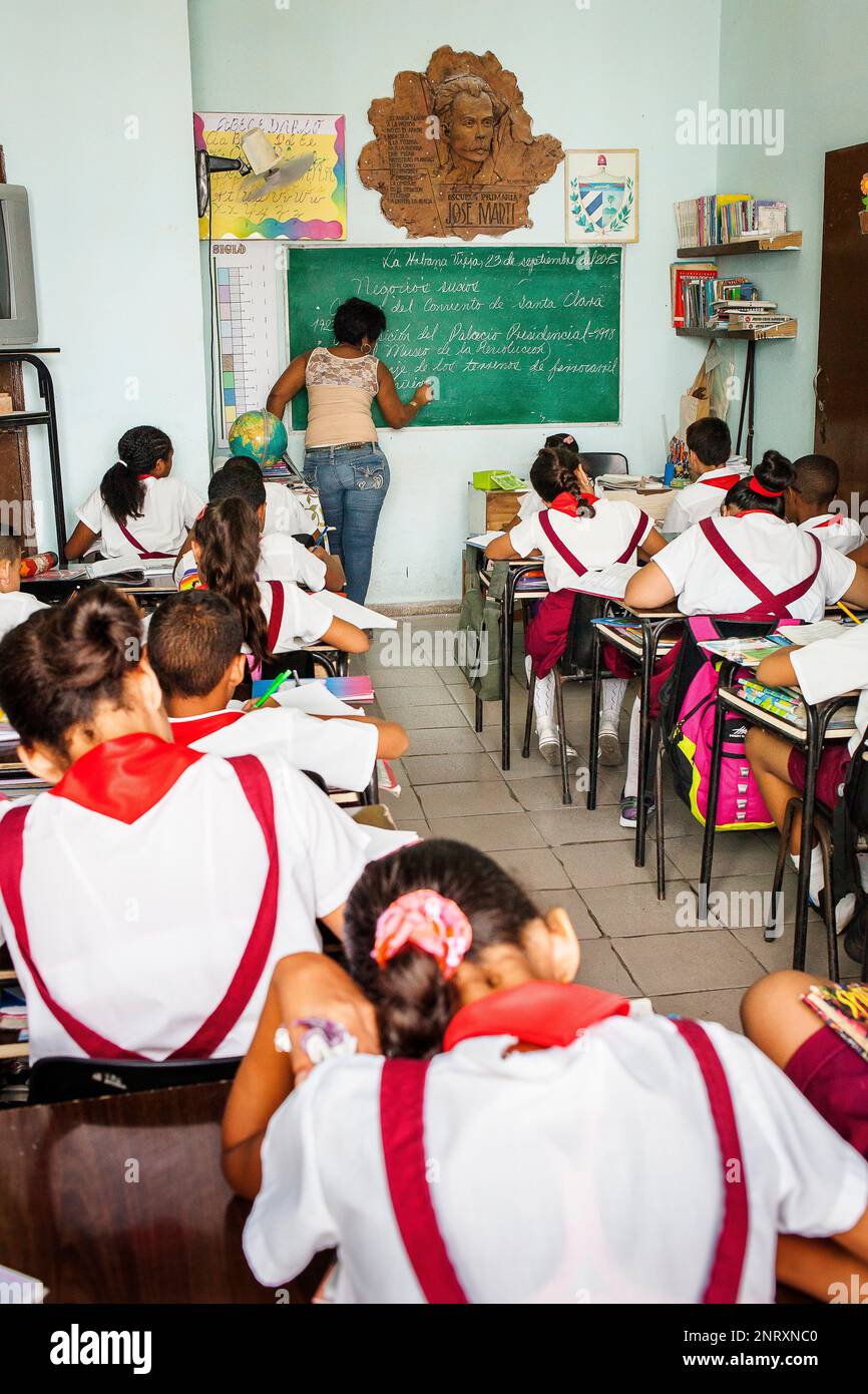 Classroom in elementary school Jose Marti, in Old Havana, Habana Vieja
