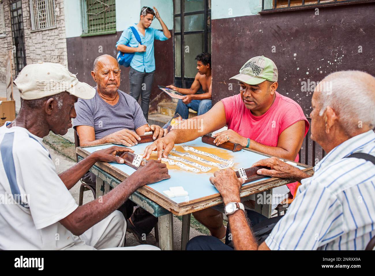 Man playing domino game san hi-res stock photography and images - Alamy