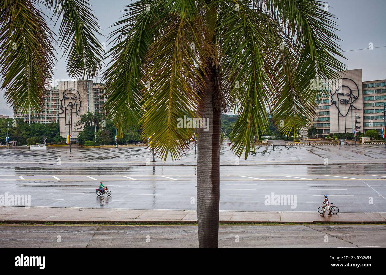 Revolution square, murals of Che Guevara and Camilo Cienfuegos, La Habana, Cuba Stock Photo