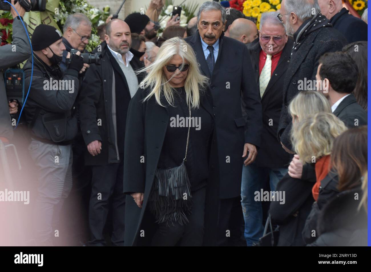 Mara Venier.Rome, funeral of Maurizio Costanzo. February 27, 2023 Stock