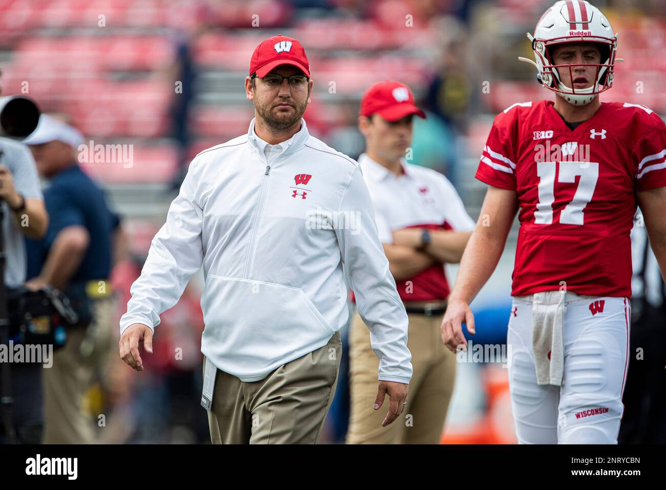 MADISON, WI SEPTEMBER 21 Wisconsin Badgers Quarterbacks coach Jon