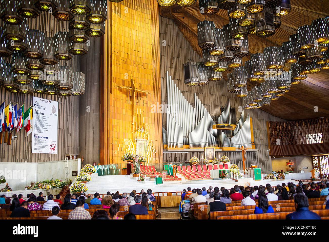 New Basilica de Nuestra Senora de Guadalupe, Our Lady of Guadalupe, Mexico City, Mexico Stock