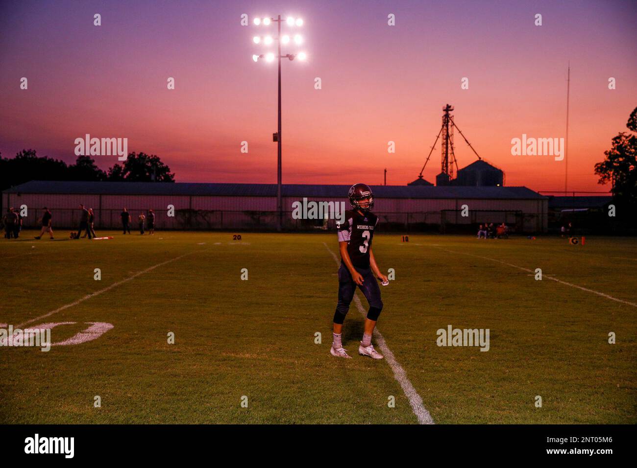 bers Falls Dillon Shollen walks back to the locker room during