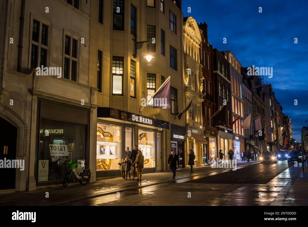 Albemarle Street in Mayfair in central London, off Piccadilly. London, England, UK Stock Photo