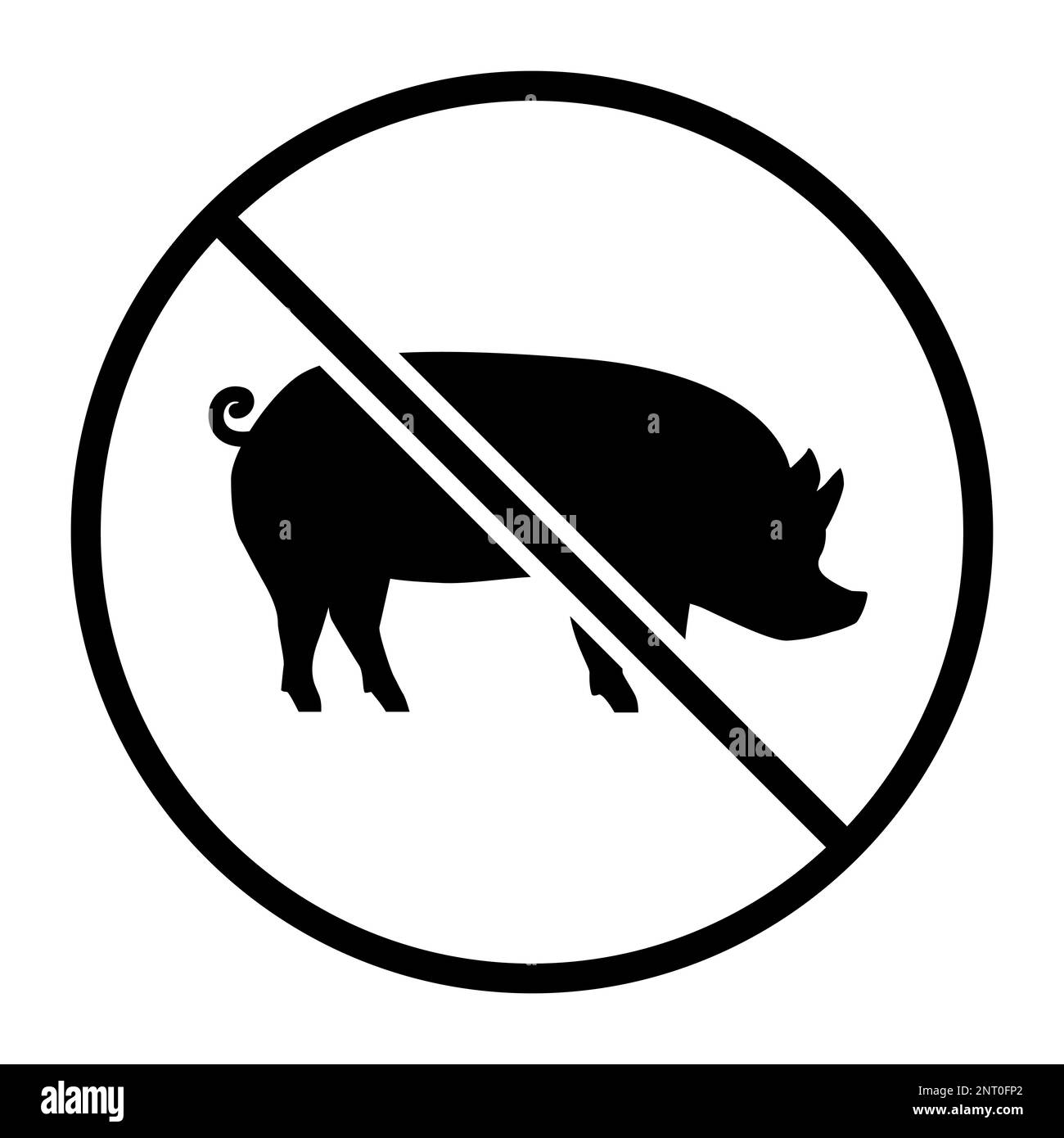 No pork icon one color vector sign Stock Vector
