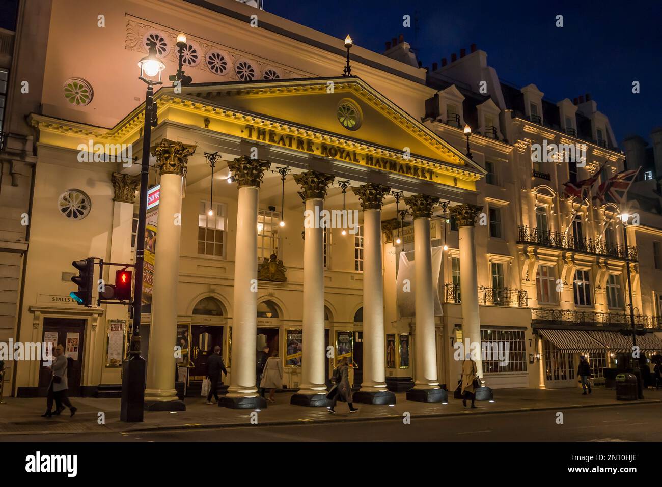 Theatre Royal Haymarket at night, London, England, UK Stock Photo - Alamy