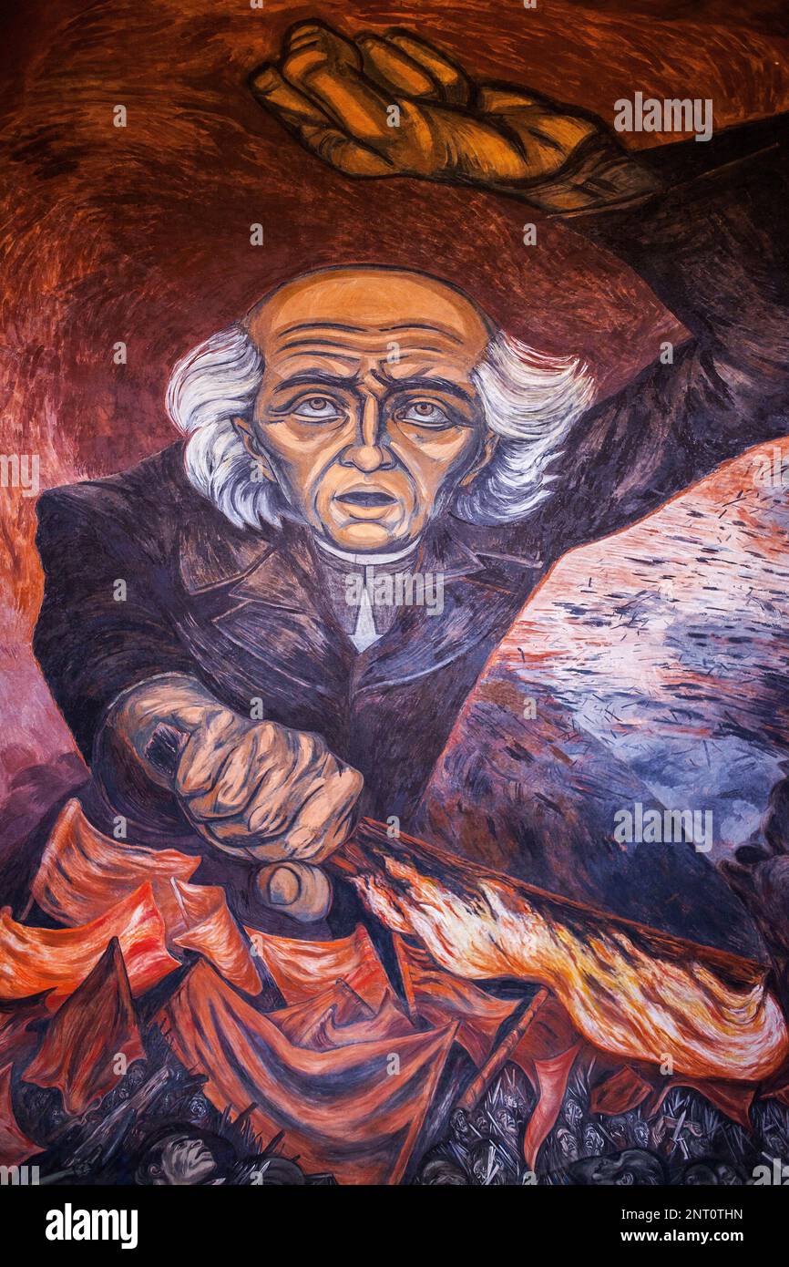 'Hidalgo' mural painting by José Clemente Orozco over the main