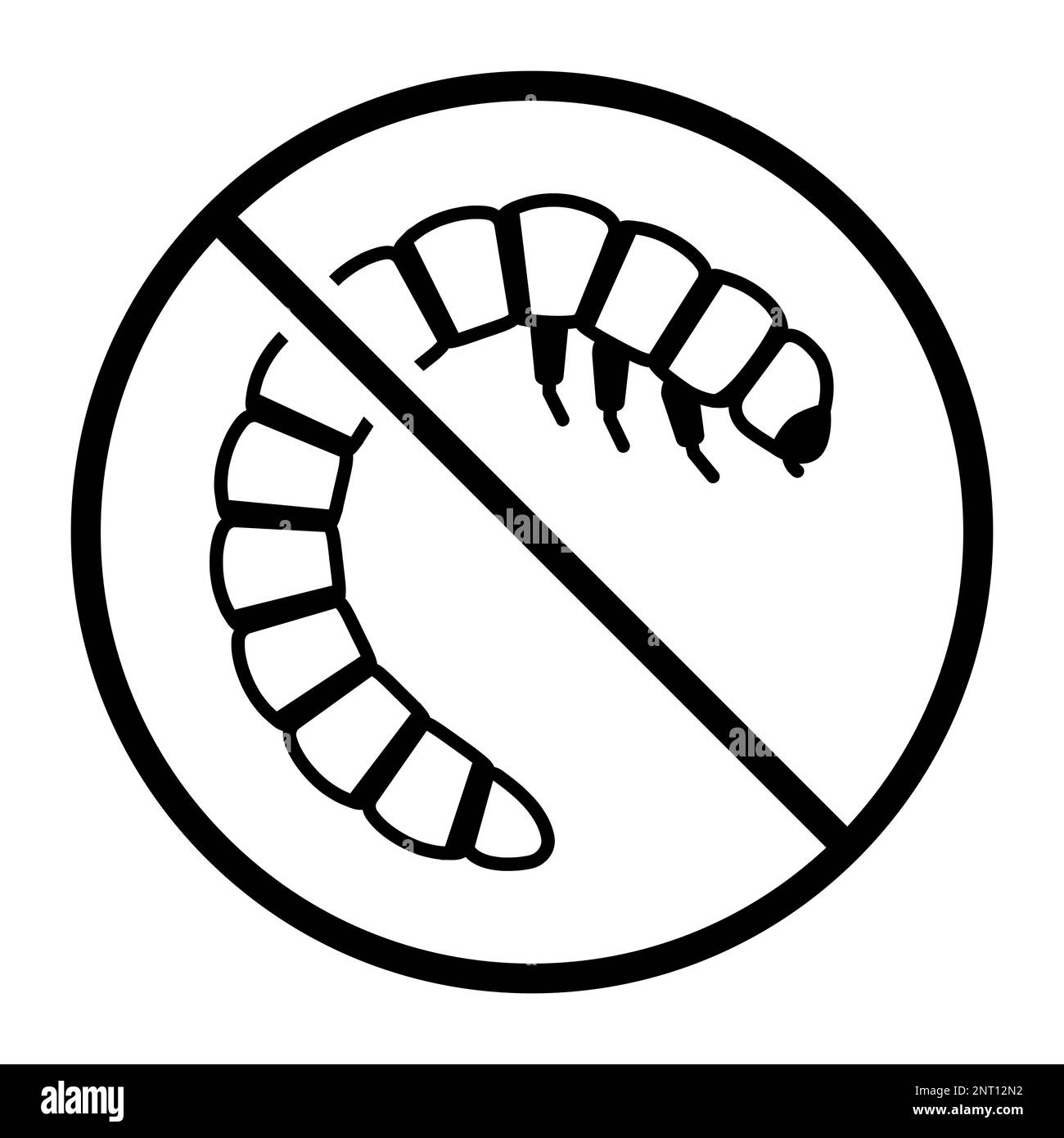 No mealworm larva one color isolated icon Stock Vector