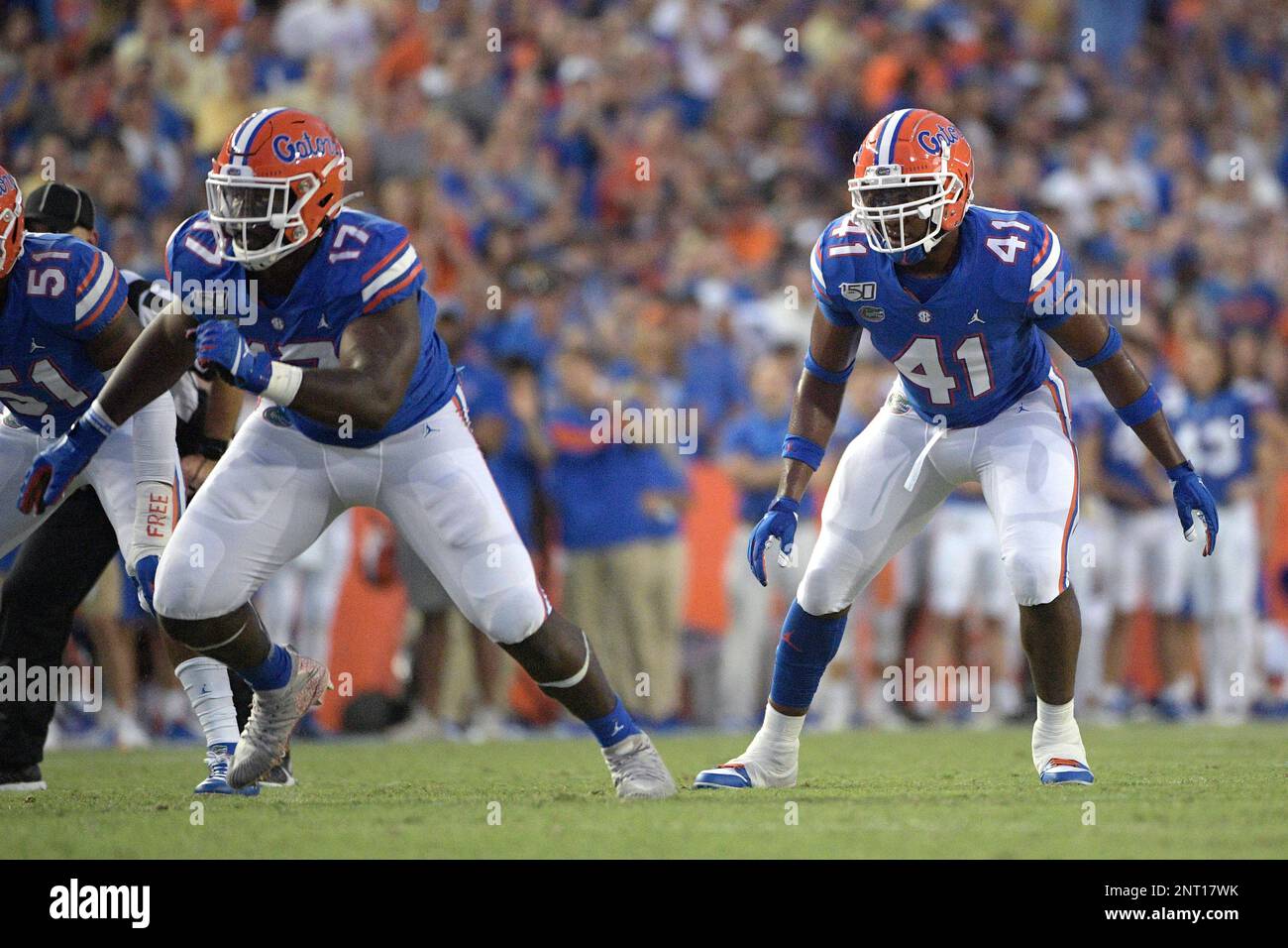 Florida linebacker James Houston IV (41) and defensive lineman Zachary