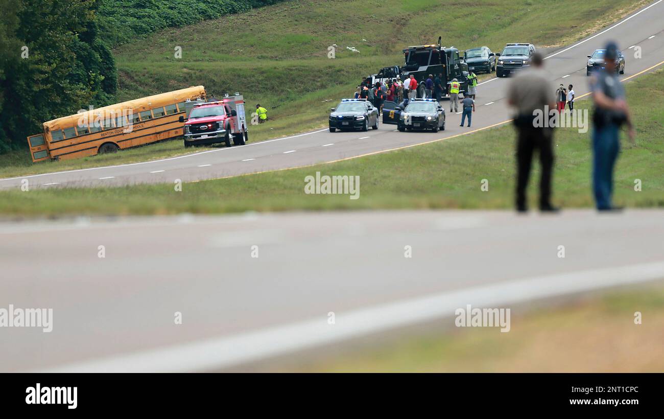 The Mississippi Highway Patrol shuts down a portion of U.S. Highway 72