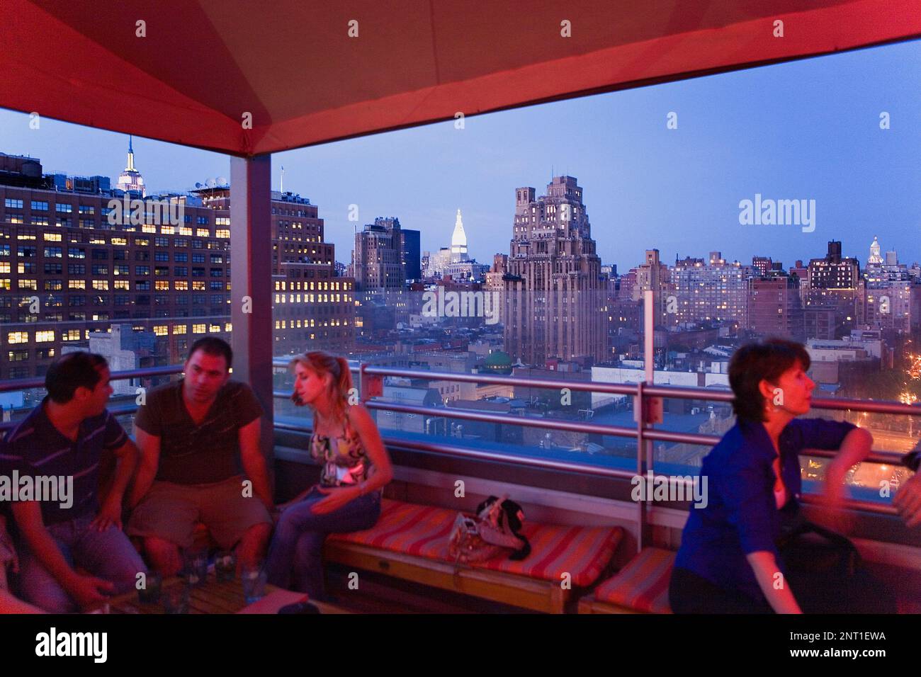 Meatpacking District. G-Lounge ( on the roof of the Hotel Gansevoort). 18 Ninth Av at 13th,New York City, USA Stock Photo