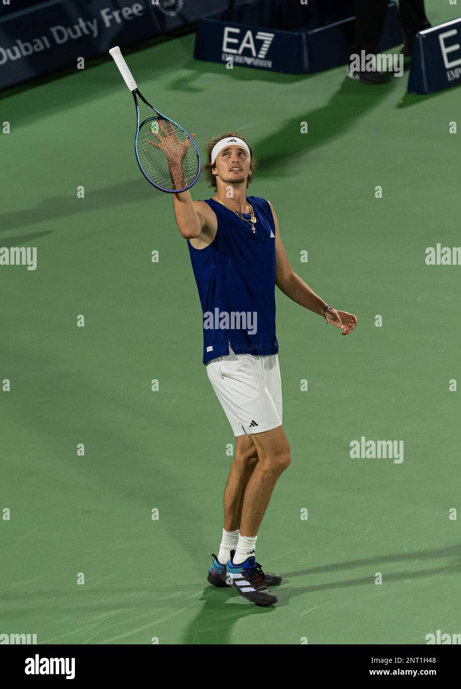 Alexander Zverev (GER) vs Jiri Lehecka (CZE) during their ATP 500 Dubai