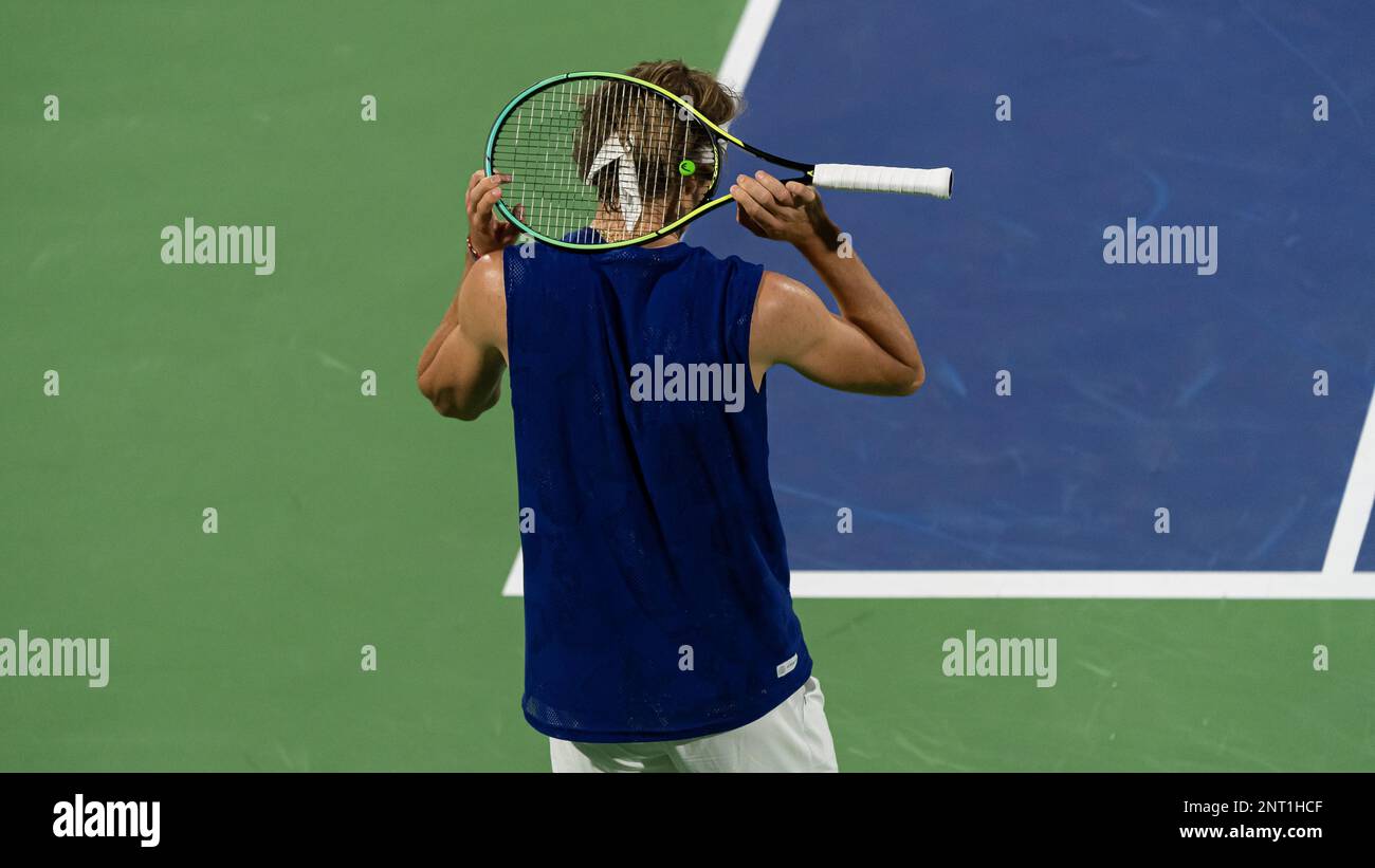 Alexander Zverev (GER) vs Jiri Lehecka (CZE) during their ATP 500 Dubai