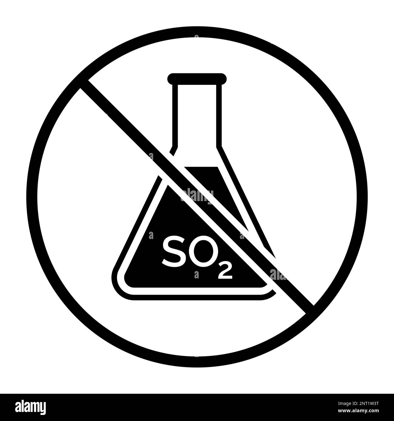 No sulphites and sulfur dioxide icon: food, additives and allergens concept Stock Vector
