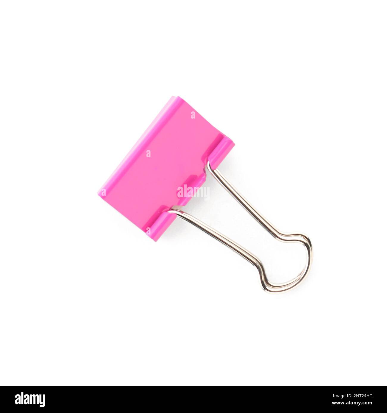 Pink binder clip isolated on white background Stock Photo Alamy