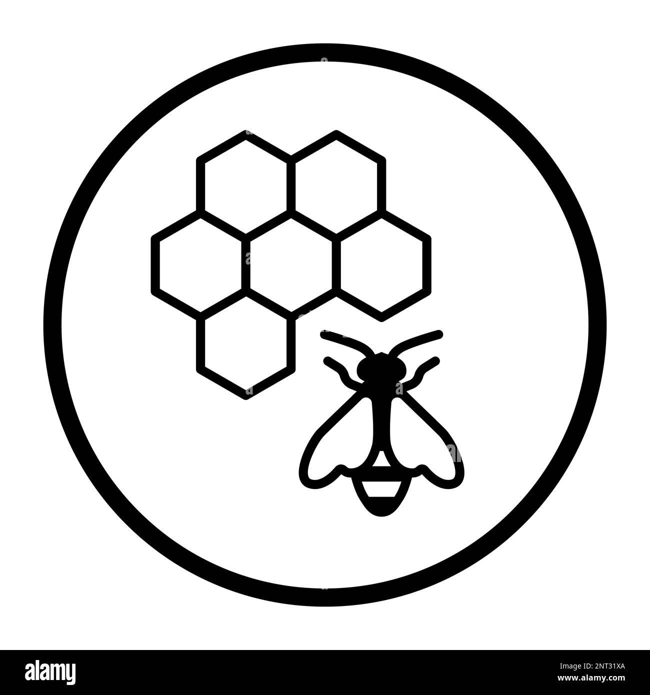 One color vector icon: bees, propolis and honey Stock Vector