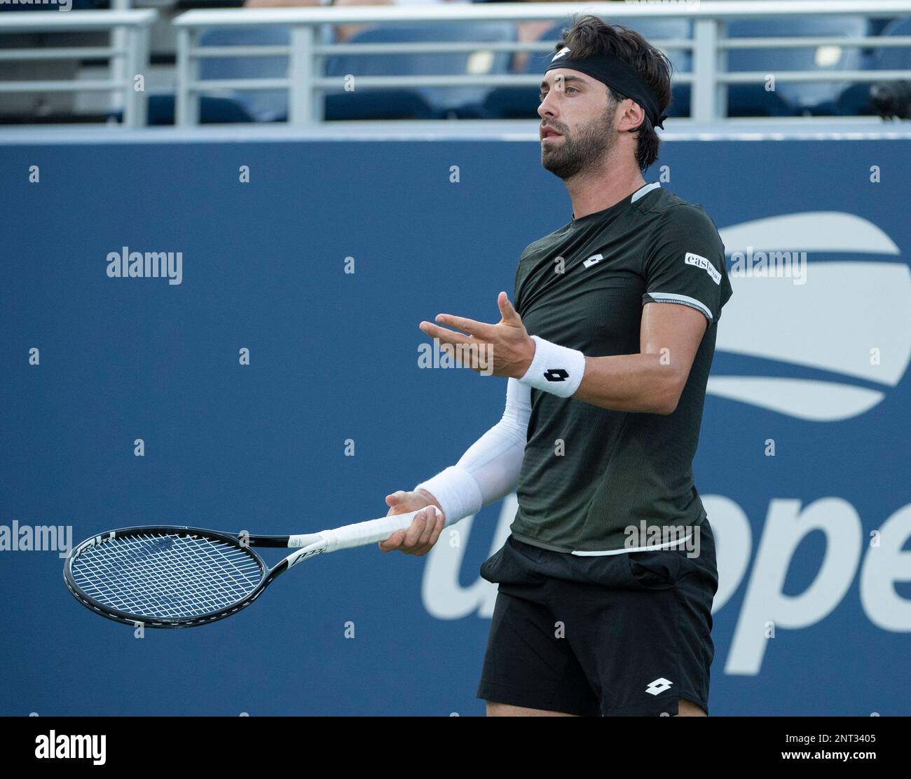August 30,2019 Nikoloz Basilashvili (GEO) loses to Dominik Koepfer (GER) 6-3, 7-6, 4-6, 6-1, at the US Open being played at Billie Jean King National Tennis Center in Flushing, Queens, NY