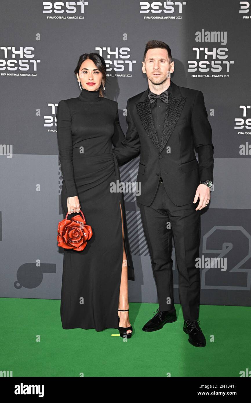 Lionel Messi and his wife Antonela Roccuzzo arriving at the Best FIFA