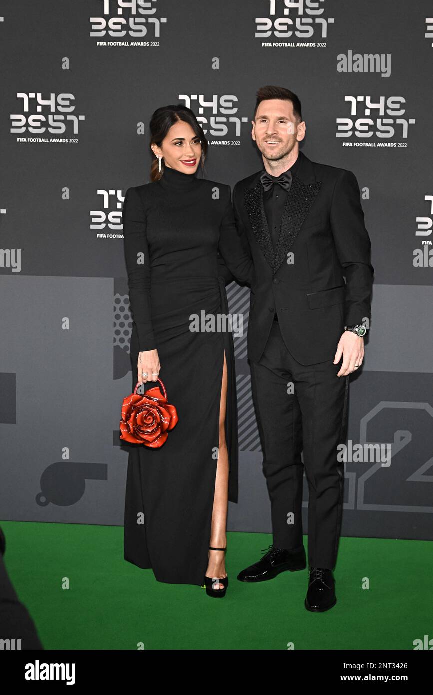 Lionel Messi and his wife Antonela Roccuzzo arriving at the Best FIFA