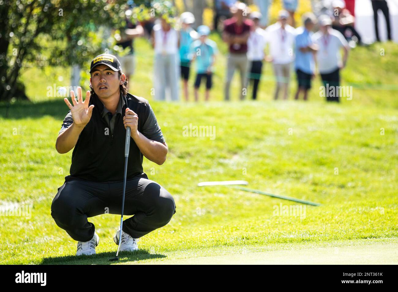 Gavin Green of Malaysia during the second round of the European Masters golf tournament in Crans Montana Switzerland Friday Aug. 30 2019. Alexandra Wey Keystone via AP Stock Photo Alamy