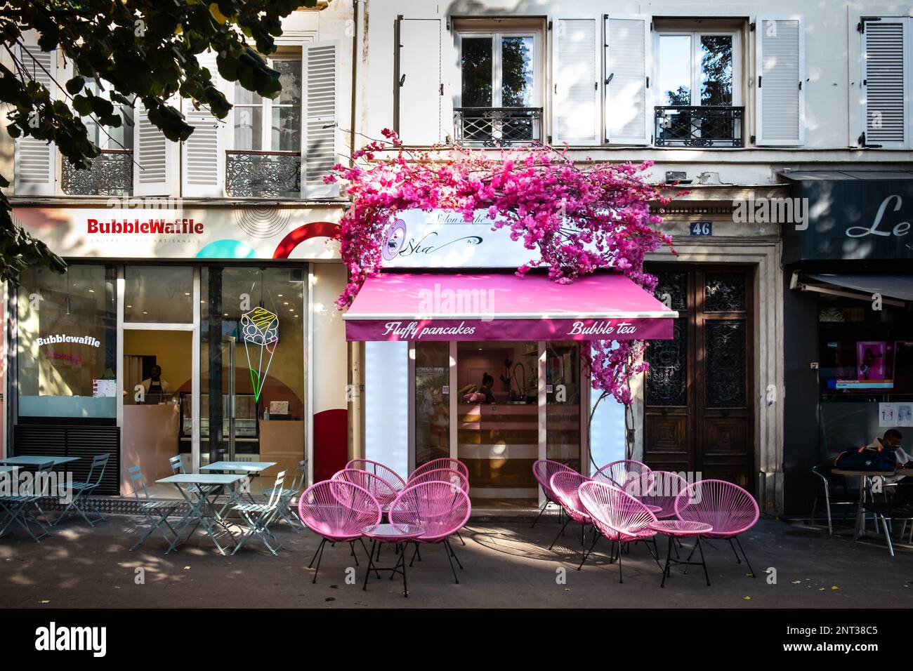 Paris, France, Oct 2022, view of a tearoom and restaurant, Boulevard du Temple Stock Photo