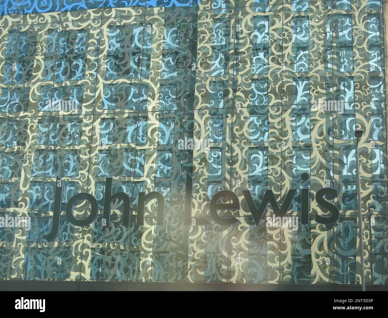 The ornate glass facade of the John Lewis department store in the
