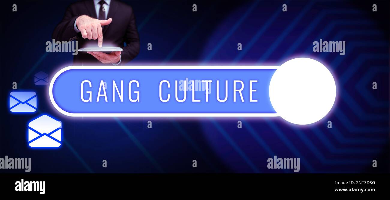 Text showing inspiration Gang Culture, Concept meaning particular