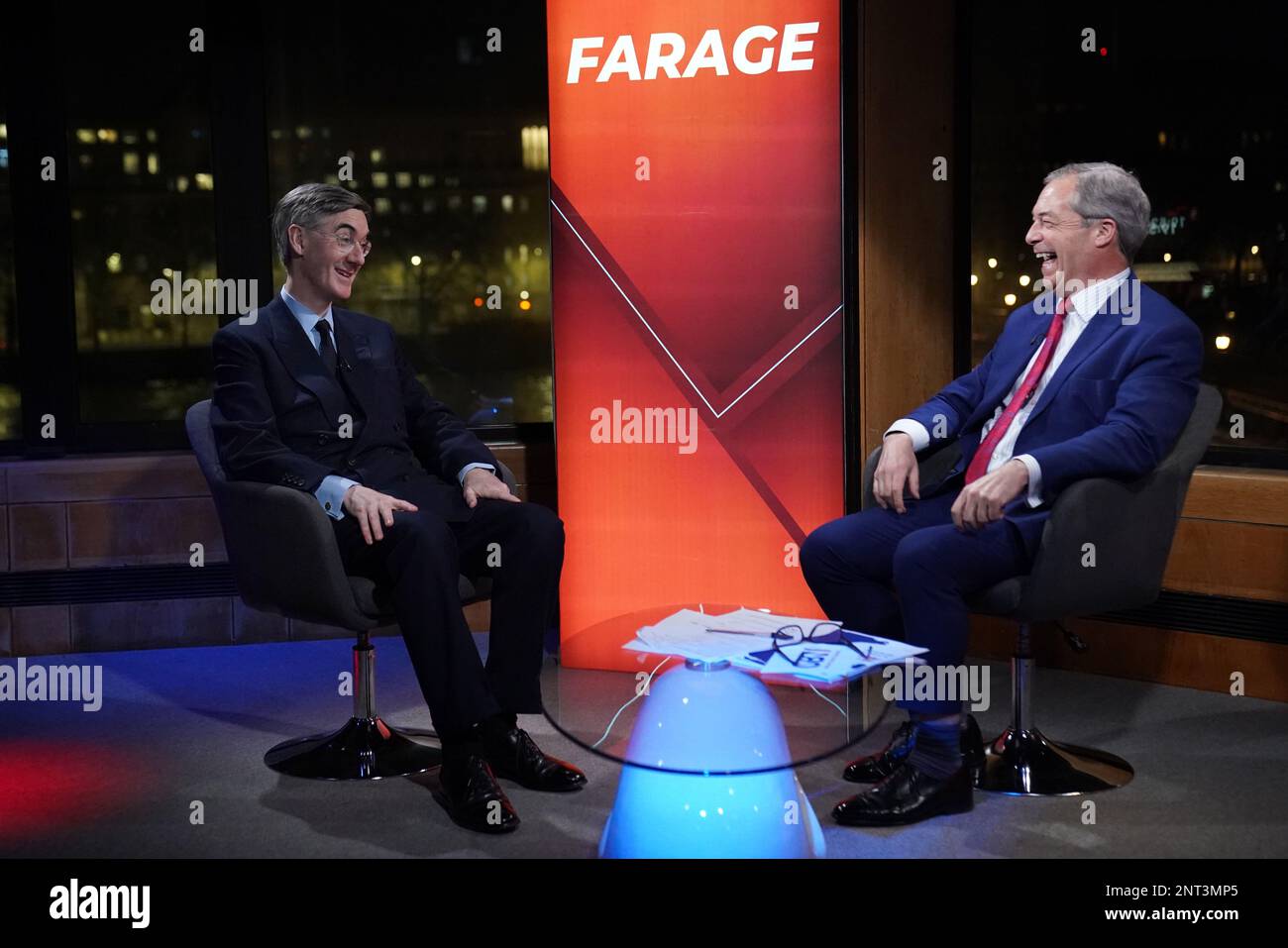 Nigel Farage (right) On His Show Talking To Jacob Rees-Mogg In The ...