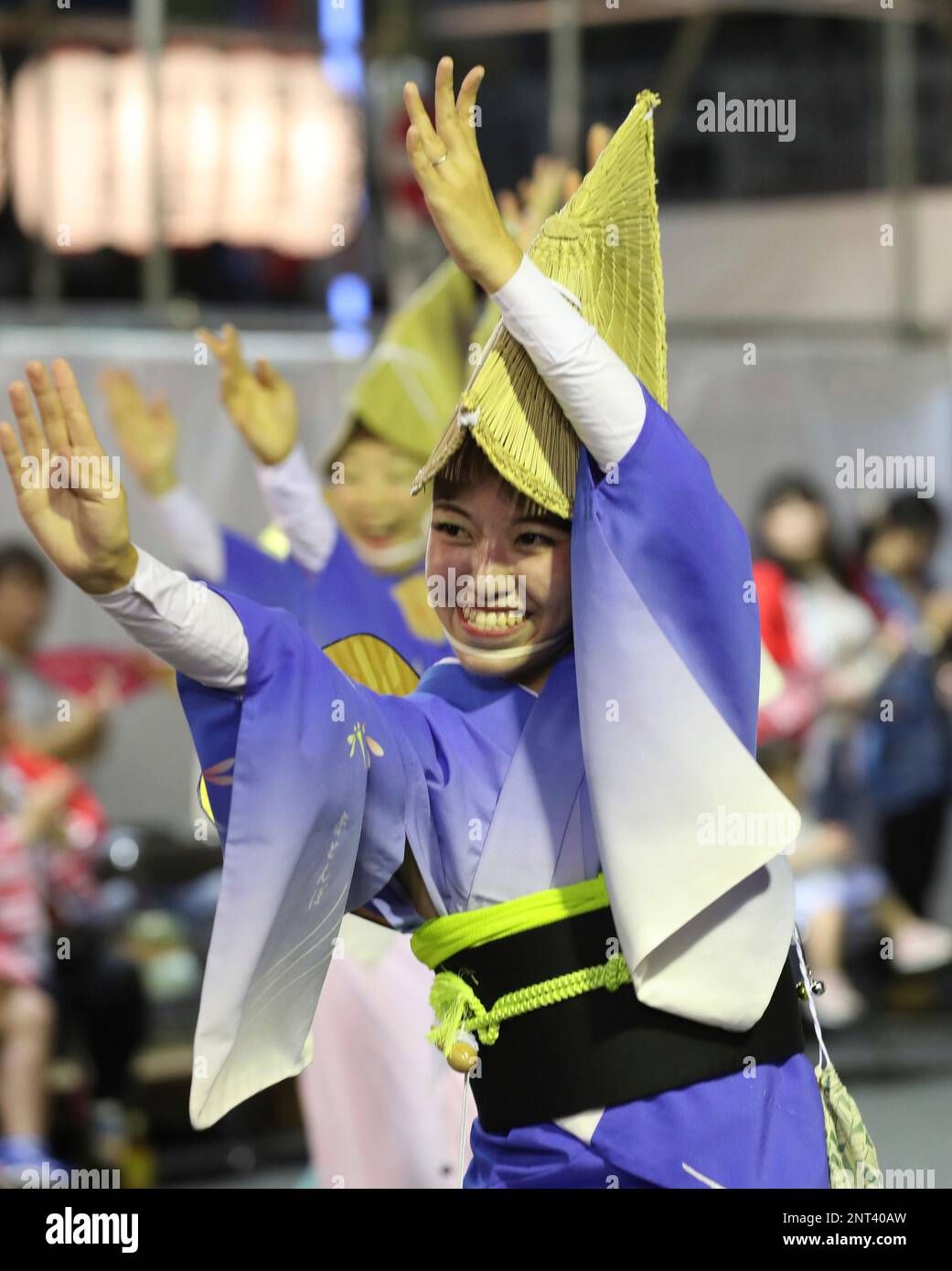 Dancers move to traditional hayashi music as part of the Tokyo Koenji ...