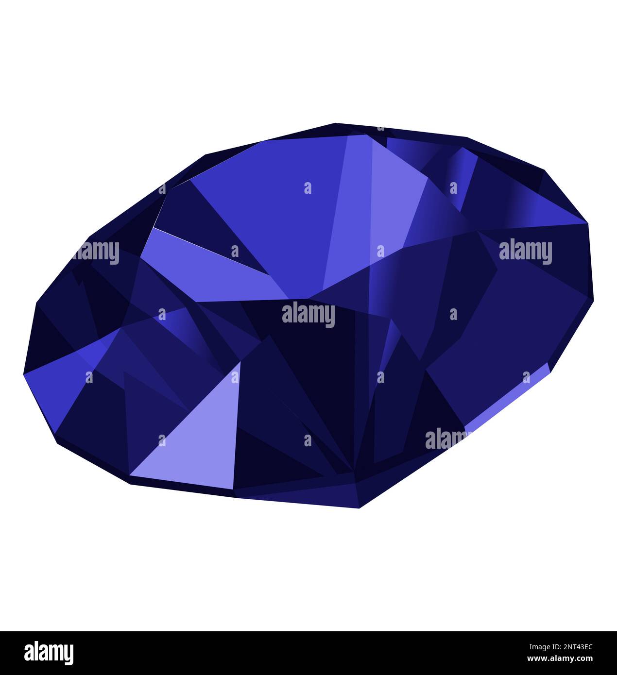 Sapphire precious stone isolated over white background illustration